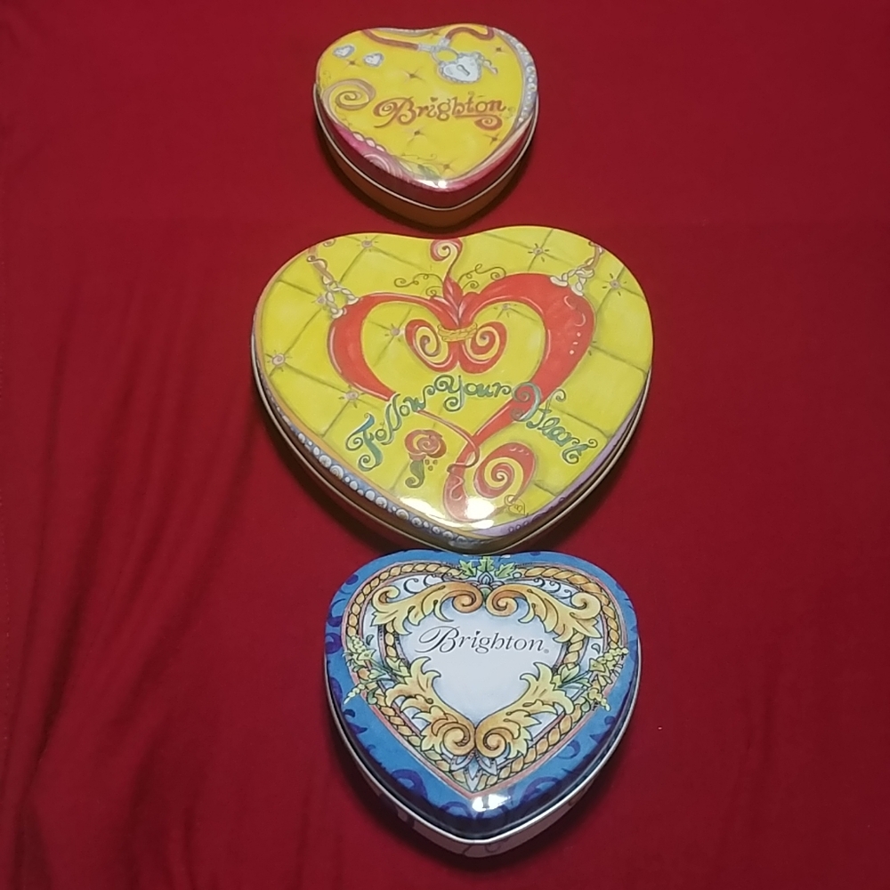 Set of 3 Brighton Jewelry Tin Heart Gift Box Set
